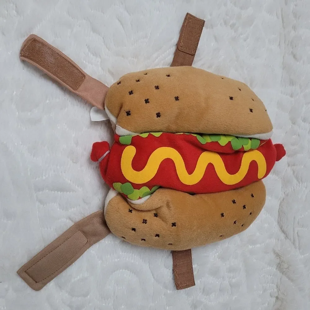 Padded Hot Dog Pet Costume Ketchup Mustard Relish Detail Halloween Size XS